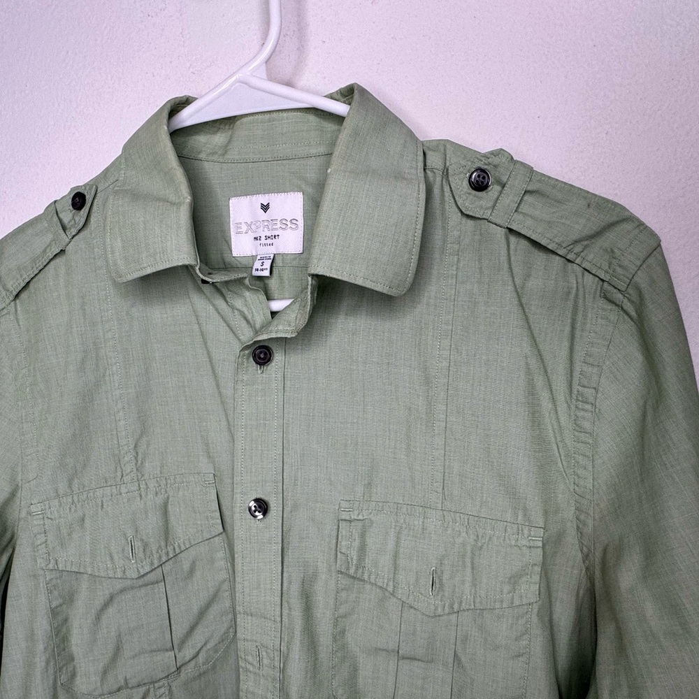 Express Green Lightweight Utility Jacket - image 2